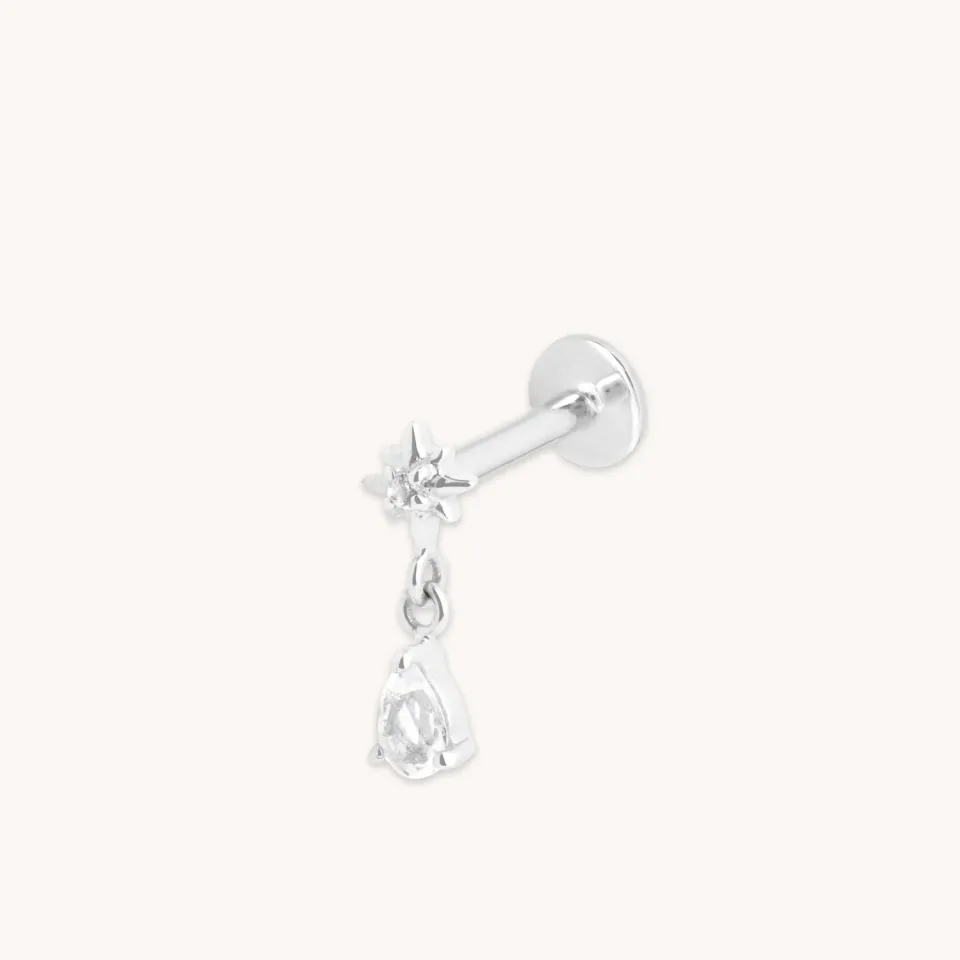 Astrid & Miyu Cosmic Pear piercing or blanc perle