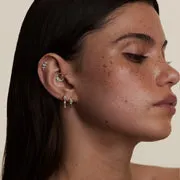 Astrid & Miyu Diamond Green Sapphire Pear Daith Hoop piercing