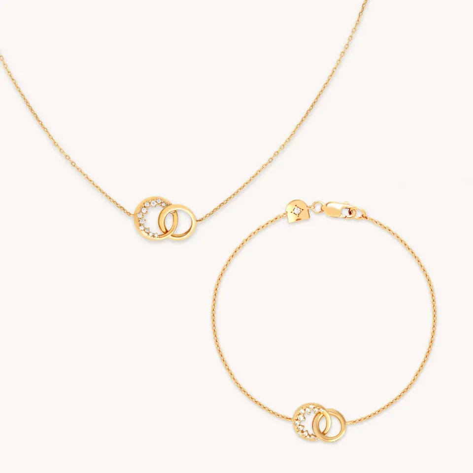 Astrid & Miyu Orbit Pendant collier plaqué or doré