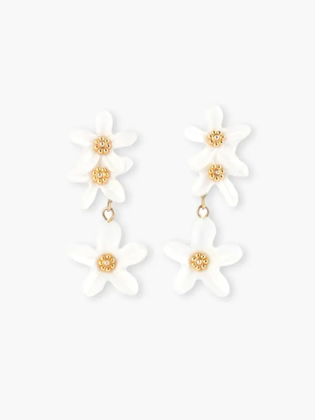 Nach Bijoux fleurs de citron boucles pendantes jaunes 4,8 cm