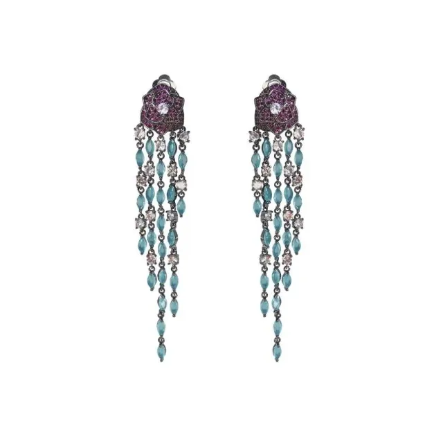 Nao de Paris Jardin des Roses boucles d'oreilles clips strass
