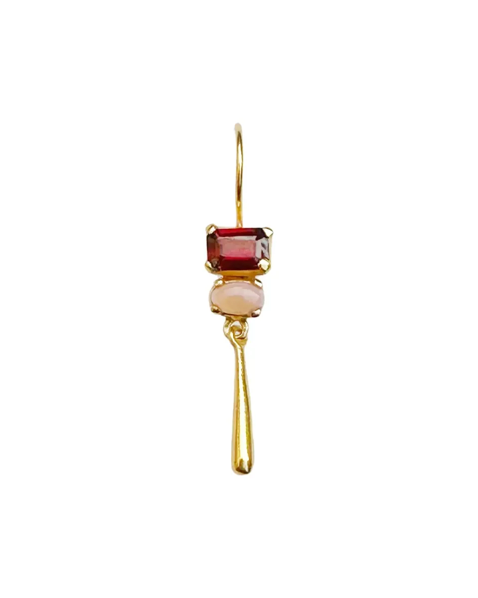 Le Fourbi de Capucine P62 boucles d’oreilles grenat opale rose