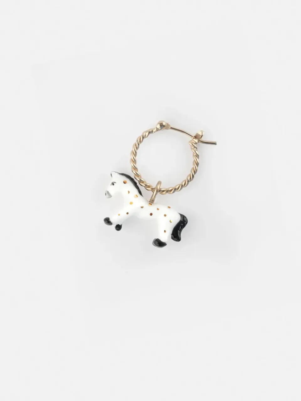 Nach Bijoux cheval blanc mini créole boucle d'oreille unité