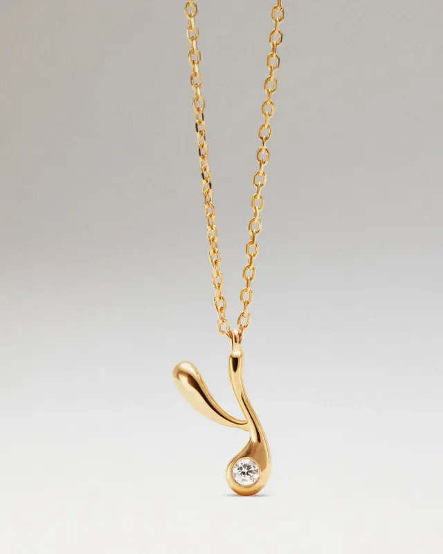 PDPAOLA Y initial collier doré 40-50 cm lettre