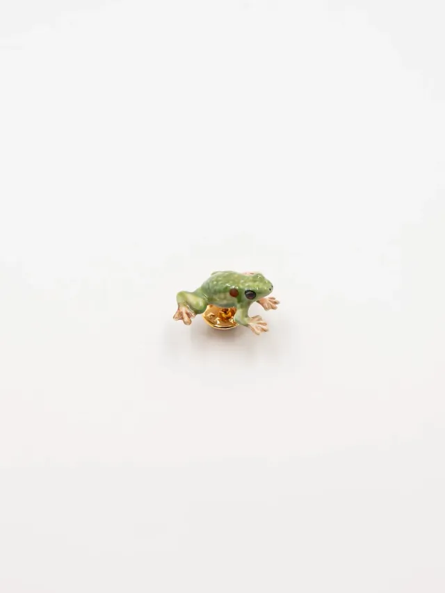 Nach Bijoux grenouille pin's porcelaine dorée