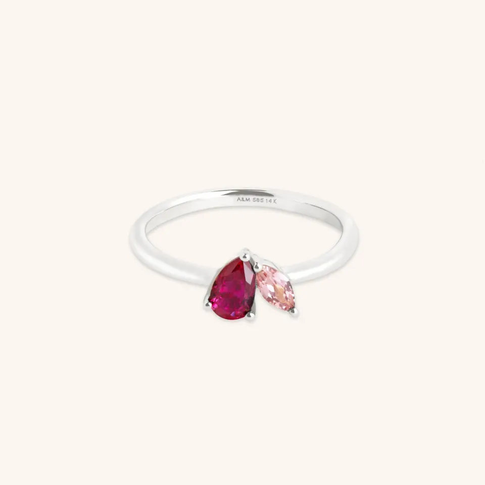 Astrid & Miyu Milestone bague or blanc massif