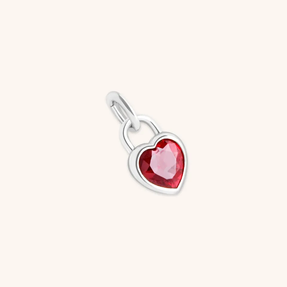 Astrid & Miyu Red Heart Clip Charm breloque argent cœur rouge