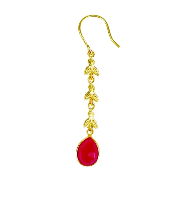Le Fourbi de Capucine BI31b boucles d'oreilles rubis teinté