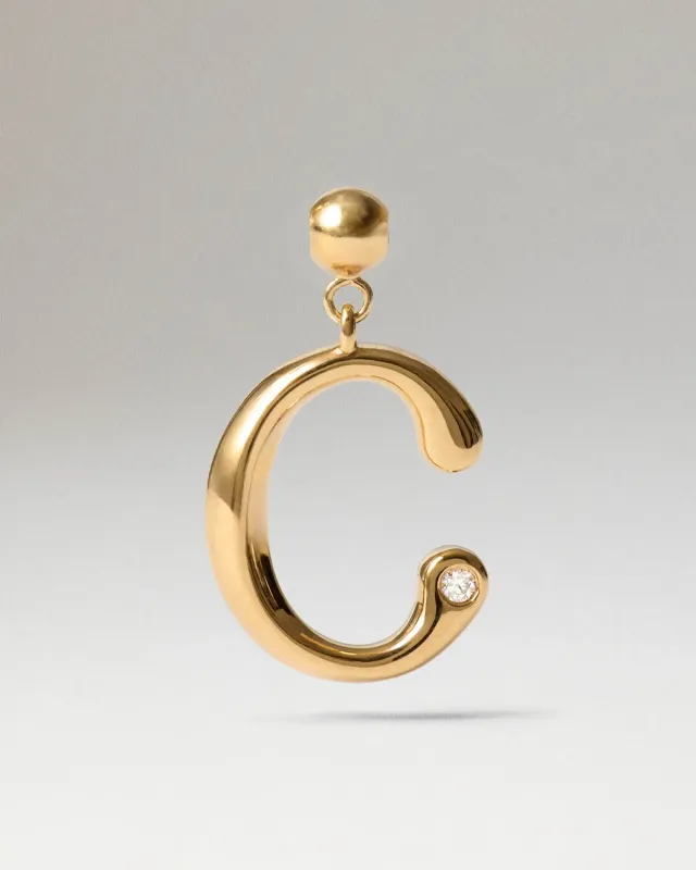 PDPAOLA Initial C charm doré lettre C zirconia