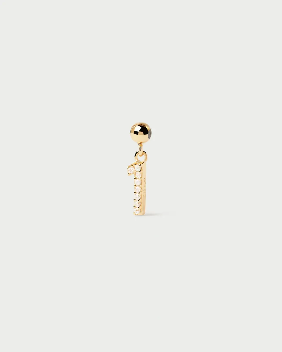 PDPAOLA Number 1 charm zirconia doré