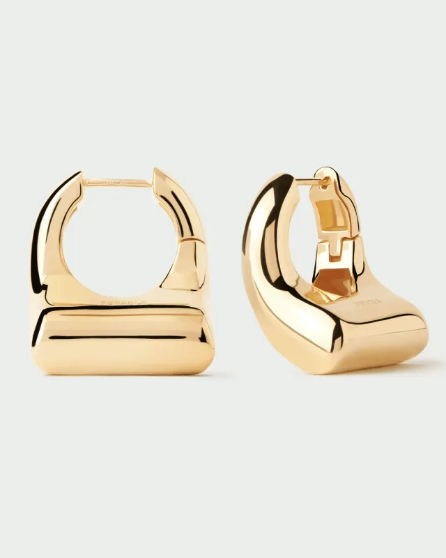 PDPAOLA Ibiza Hoops créoles épaisses plaqué or 24mm