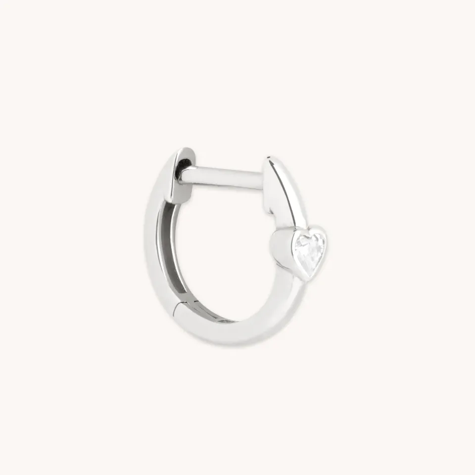 Astrid & Miyu Heart Topaz piercing anneau or blanc