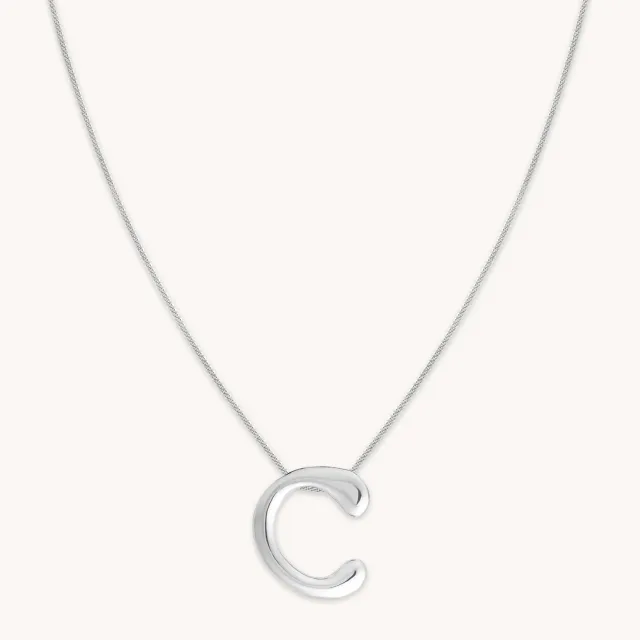 Astrid & Miyu Initial Bold C collier argent