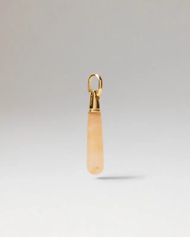 PDPAOLA Aventurine Large Drop Pendant jaune 35 mm
