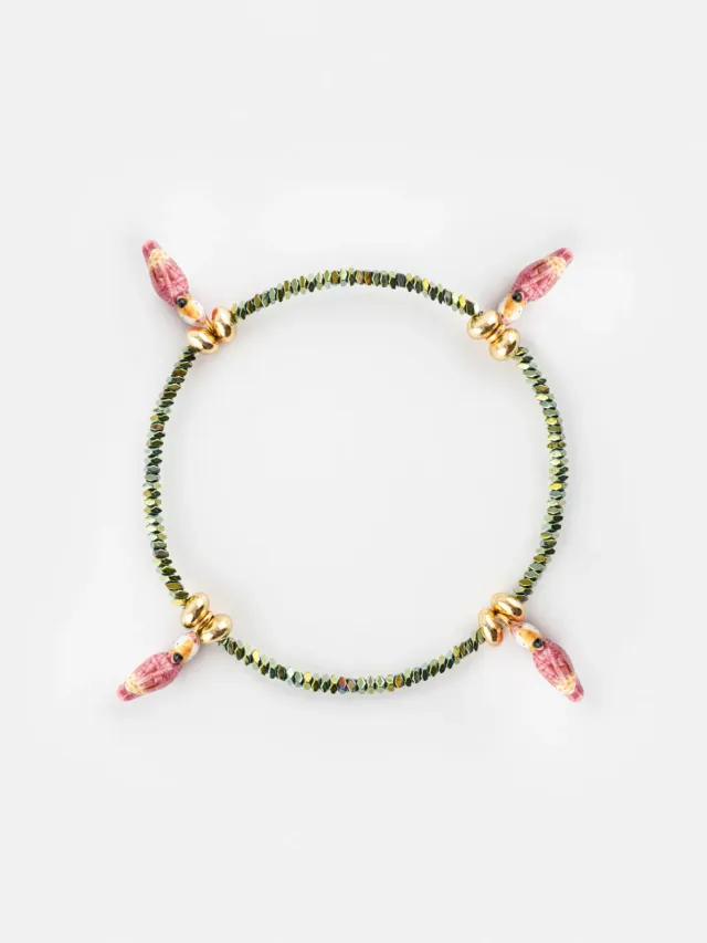 Nach Bijoux Cacatoès bracelet perles hématite doré