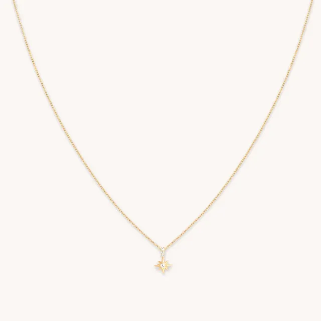 Astrid & Miyu White Topaz Star Pendant collier or massif