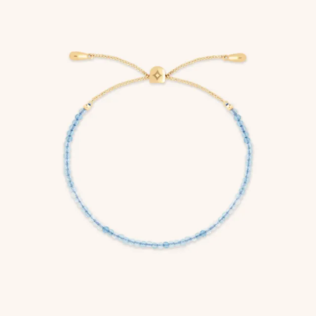 Astrid & Miyu Aquamarine March bracelet perles or massif