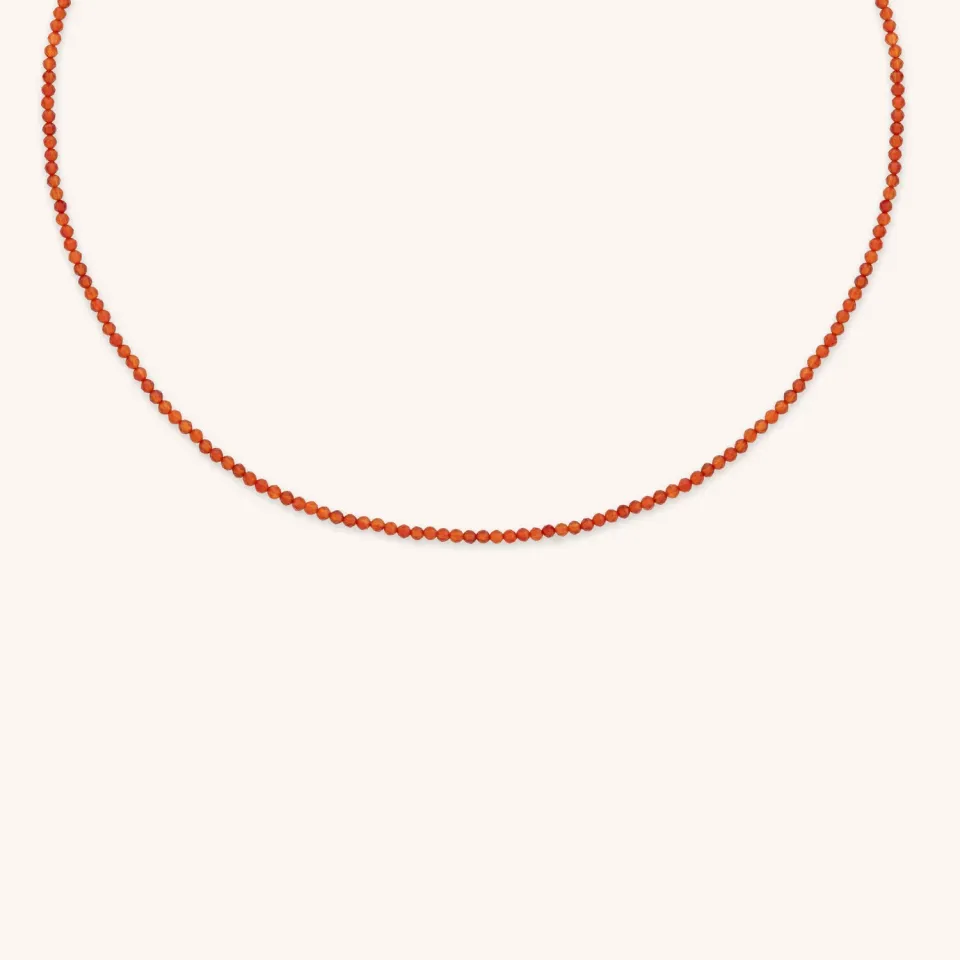 Astrid & Miyu Carnelian collier perles or massif