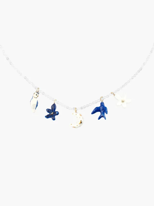 Nach Bijoux collier multi cosmic et perles cristal 44 cm