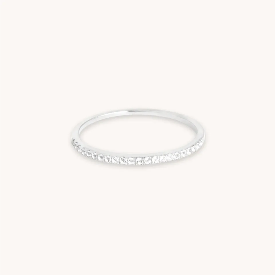 Astrid & Miyu Eternity bague topaze or blanc massif