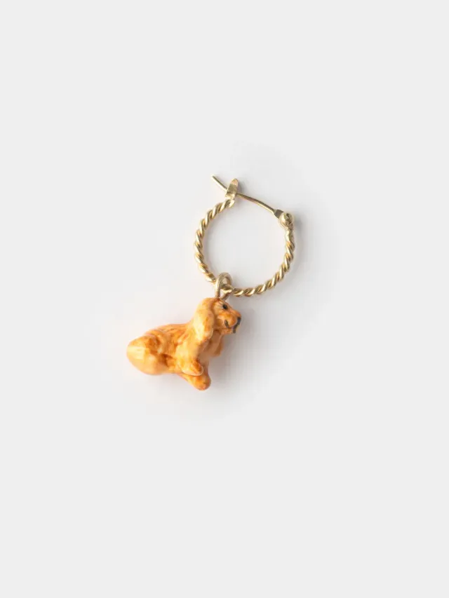 Nach Bijoux Mini créole chien Cocker boucle d'oreille à l'unité orange