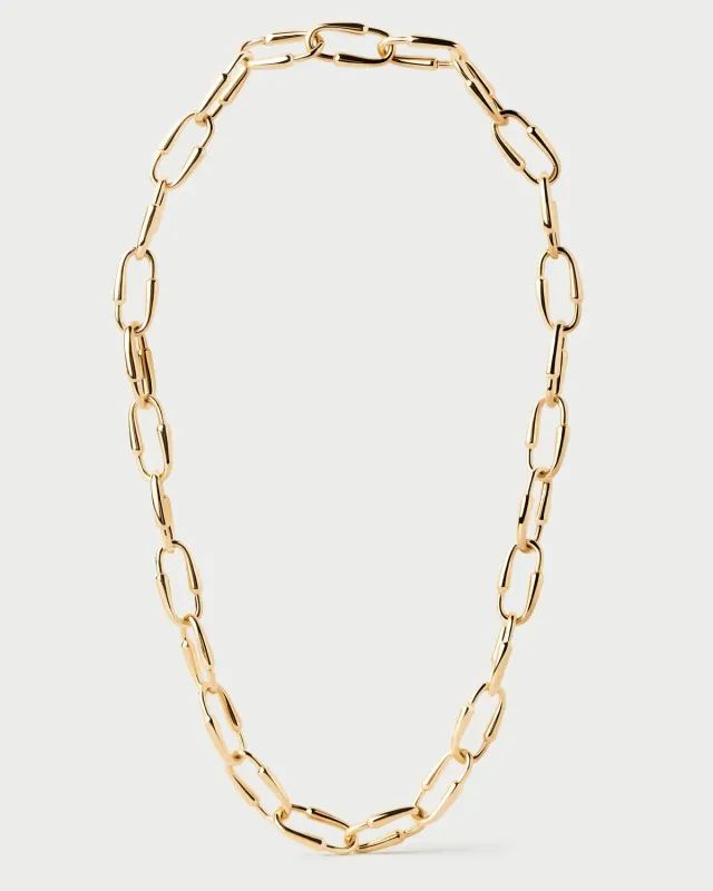 PDPAOLA Loop collier chaîne 51,5 cm maillons dorés
