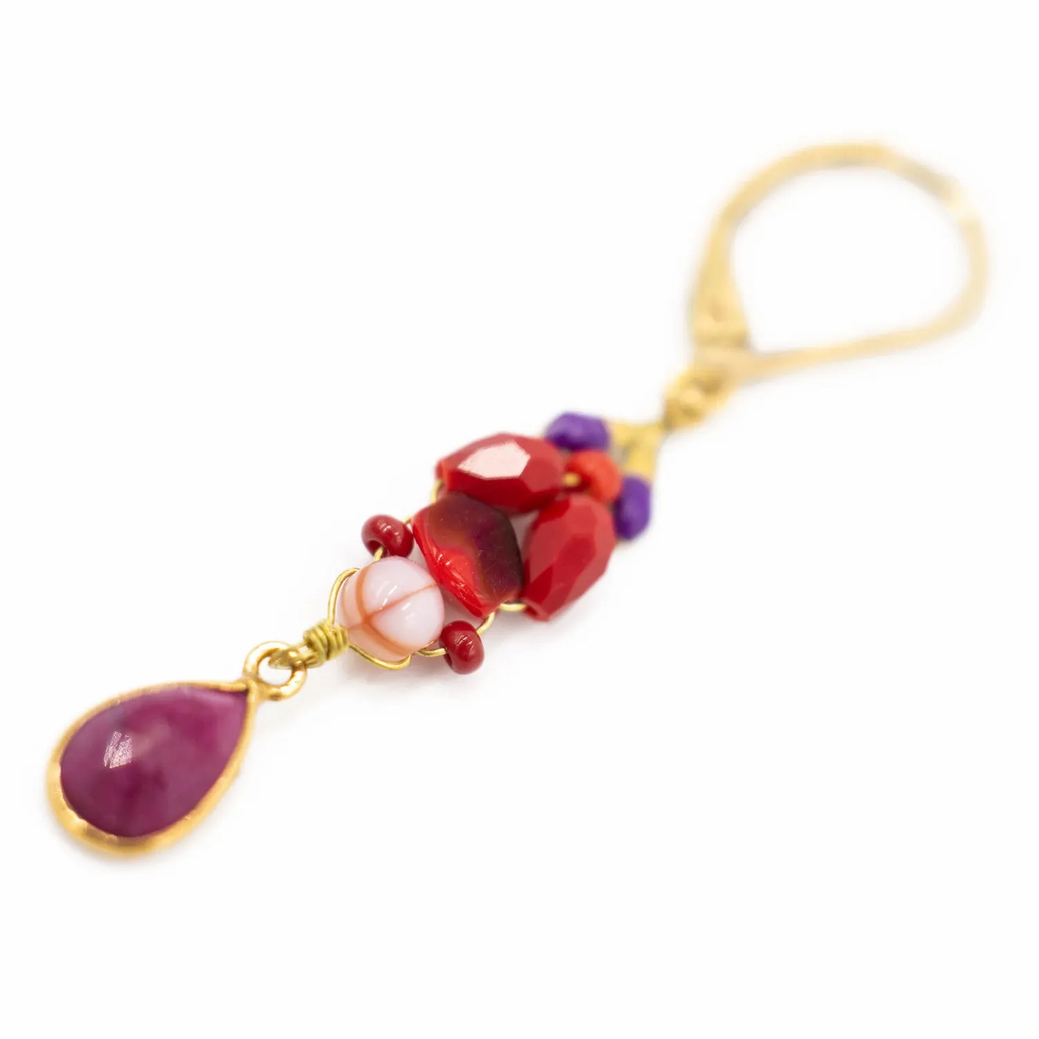 Le Fourbi de Capucine GOU36R boucles d’oreilles rubis