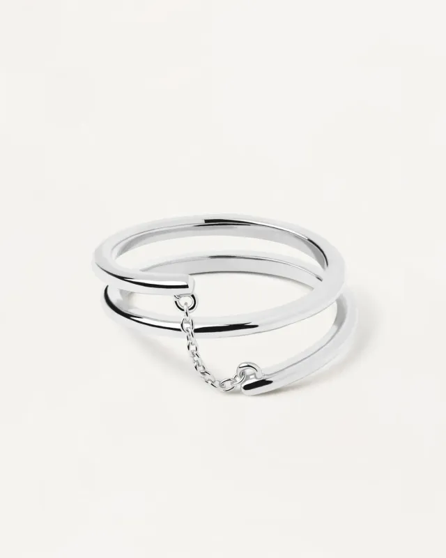 PDPAOLA Essentials Giro bague argent zirconia taille 8-18