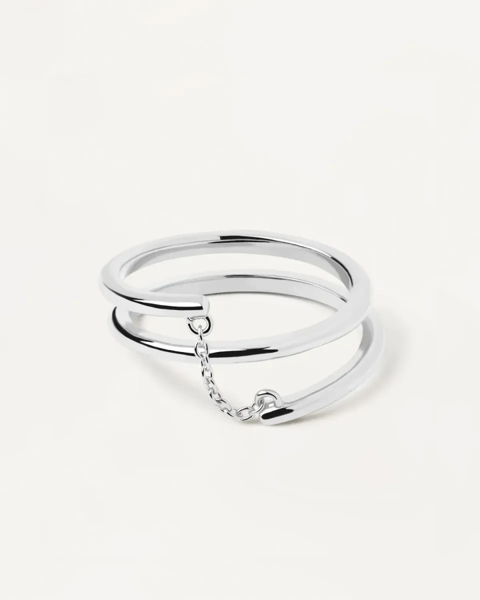PDPAOLA Essentials Giro bague argent zirconia taille 8-18