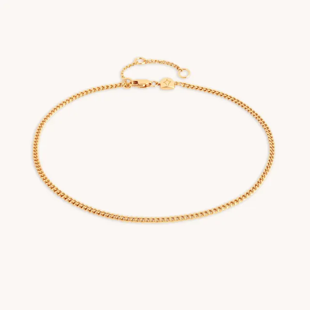 Astrid & Miyu Essential Curb bracelet cheville plaqué or