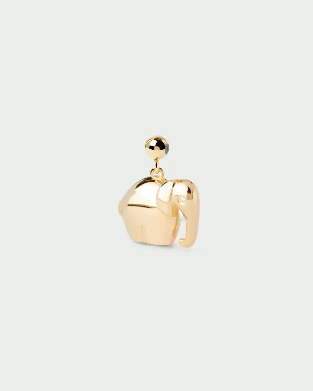PDPAOLA Elephant charm zirconia doré
