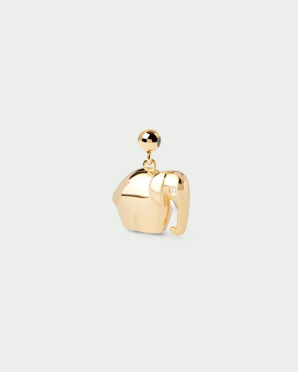 PDPAOLA Elephant charm zirconia doré
