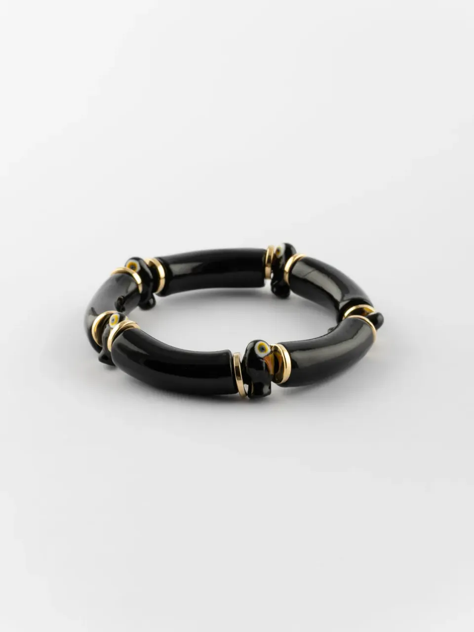 Nach Bijoux Toucan bracelet perles noires porcelaine