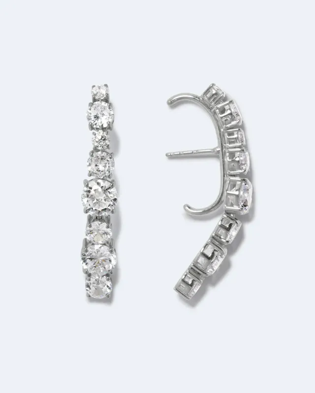 Completedworks Inflection ear climbers zirconia argent
