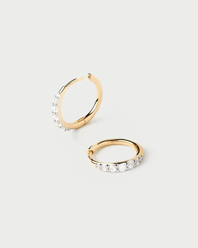 PDPAOLA Estella mini créoles or diamants 0,25 ct