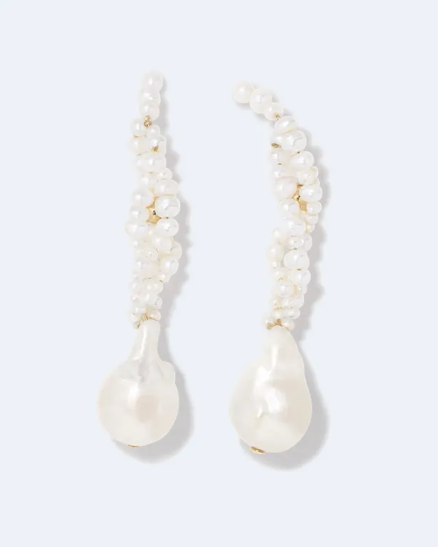 Completedworks Gotcha boucles ear climber perle vermeil