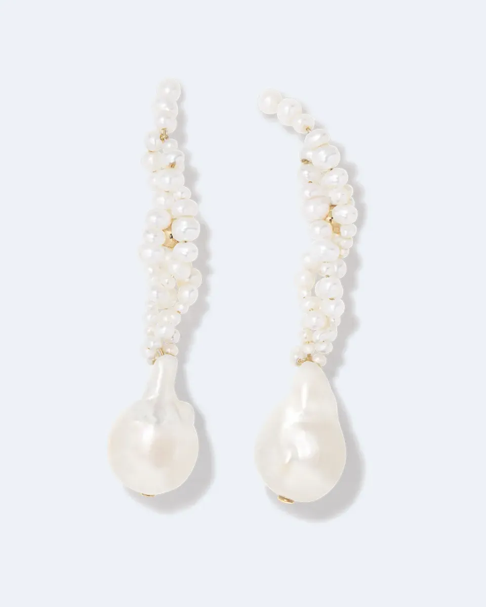 Completedworks Gotcha boucles ear climber perle vermeil