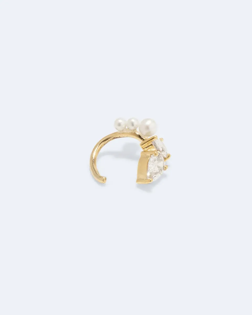 Completedworks Chasing Shadows earcuff perle plaqué or