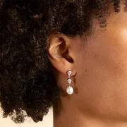 Astrid & Miyu Pearl & Crystal Drop Studs boucles d’oreilles argent perle