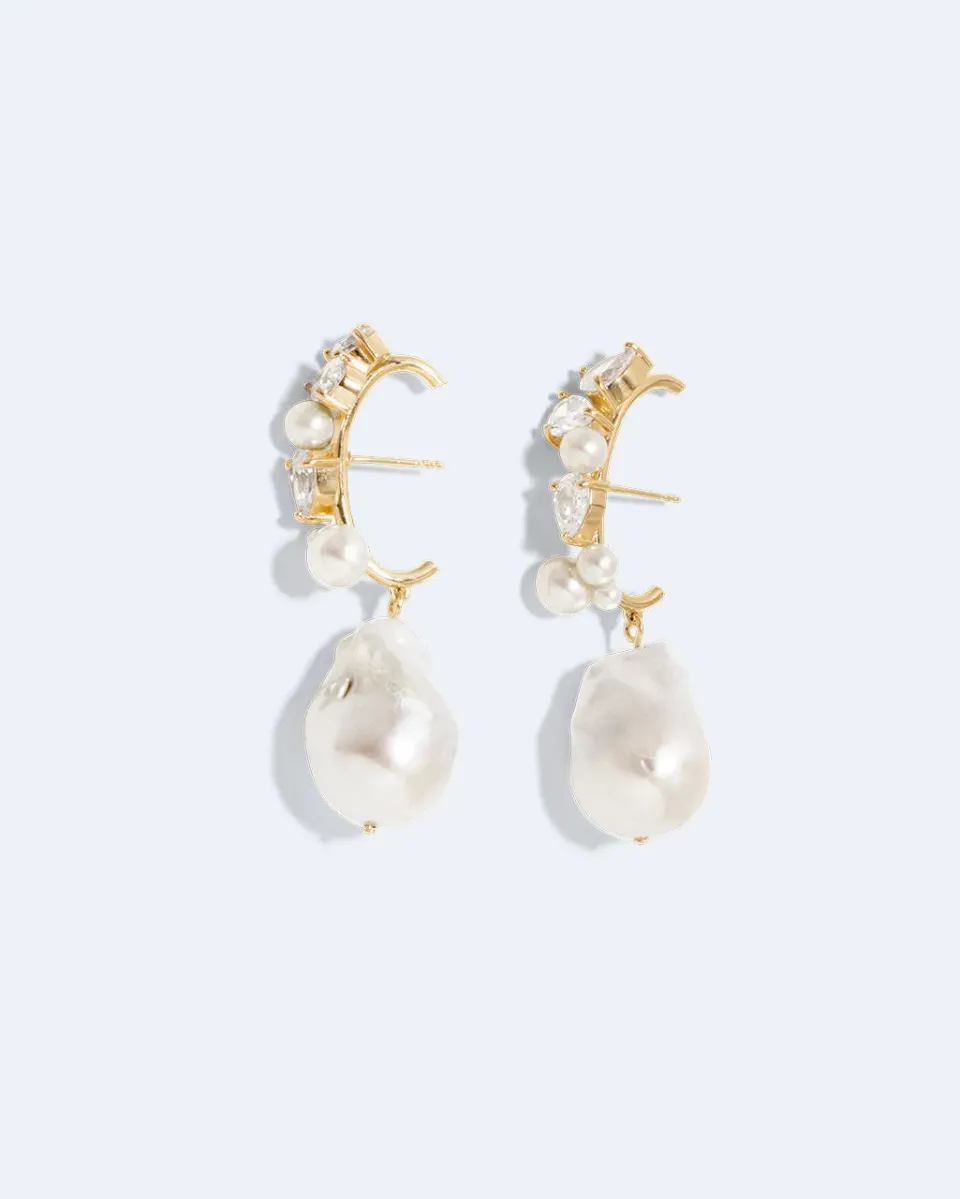 Completedworks Eze-eh boucles d'oreilles perle topaze vermeil