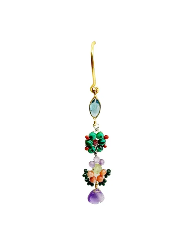Le Fourbi de Capucine P7 boucles d'oreilles laiton doré multicolore