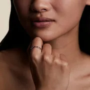 Astrid & Miyu Sunset Pear Band bague argent pierre poire