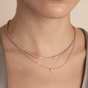 Astrid & Miyu Gleam Tennis collier or rose