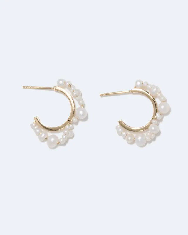 Completedworks Stratus boucles perles vermeil or