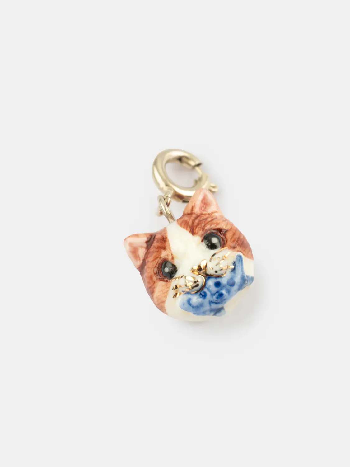Nach Bijoux Chat et Poisson charm porcelaine 2,7 cm
