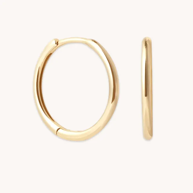 Astrid & Miyu Simple 12mm Hoops créoles or finition lisse