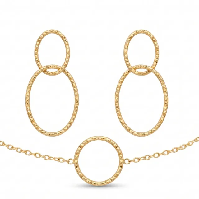 Nao de Paris Cercle d'Or coffret boucles bracelet doré