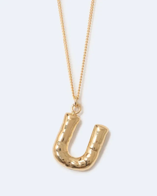 Completedworks Classicworks U collier doré lettre U