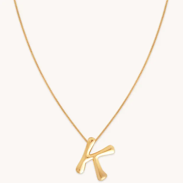 Astrid & Miyu K Initial Bold collier pendentif doré