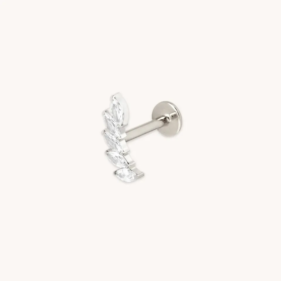 Astrid & Miyu Curved Marquise piercing titane platine